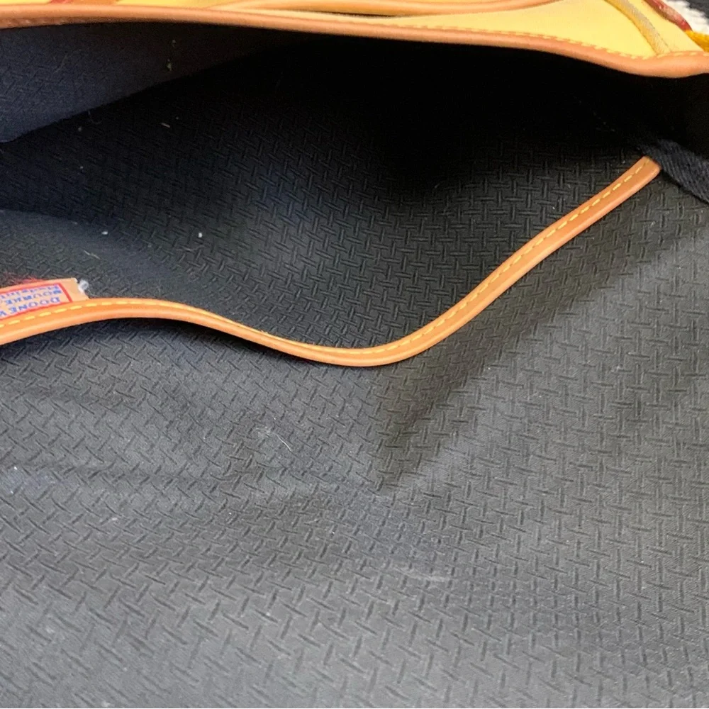 Dooney & Bourke Butter Yellow Canvas Flap Front Shoulder Bag - Picture 15 of 15